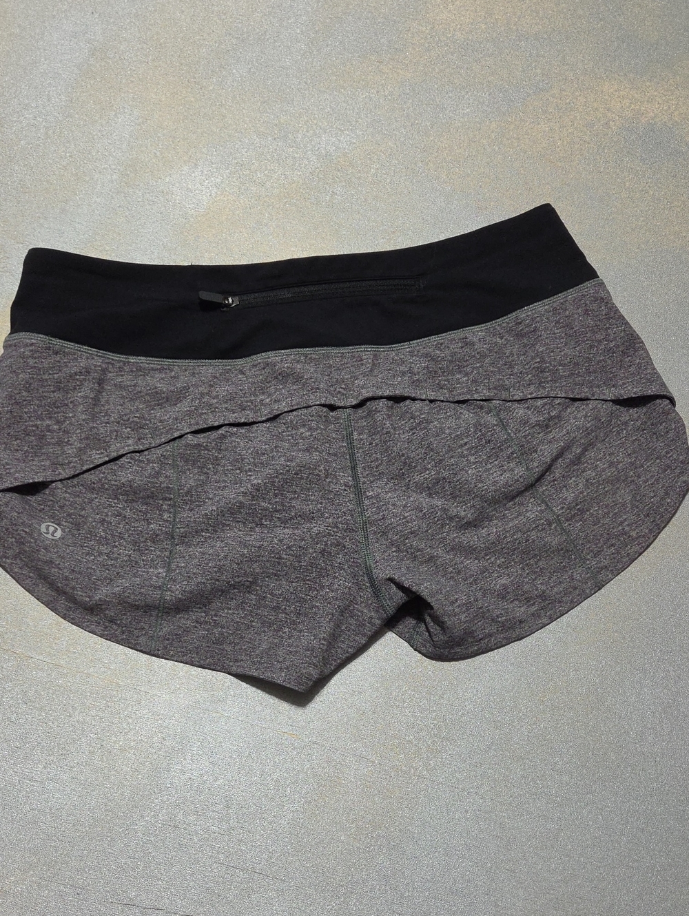 lululemon athletica Women’s Heather Gray Shorts with Black Waistband